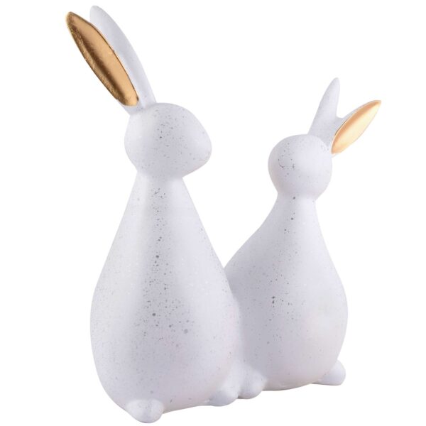 Rabbit Cute Pair Statue for Home Decor Showpiece | Kids Room Decorative Showpiece (Off White) - Image 4