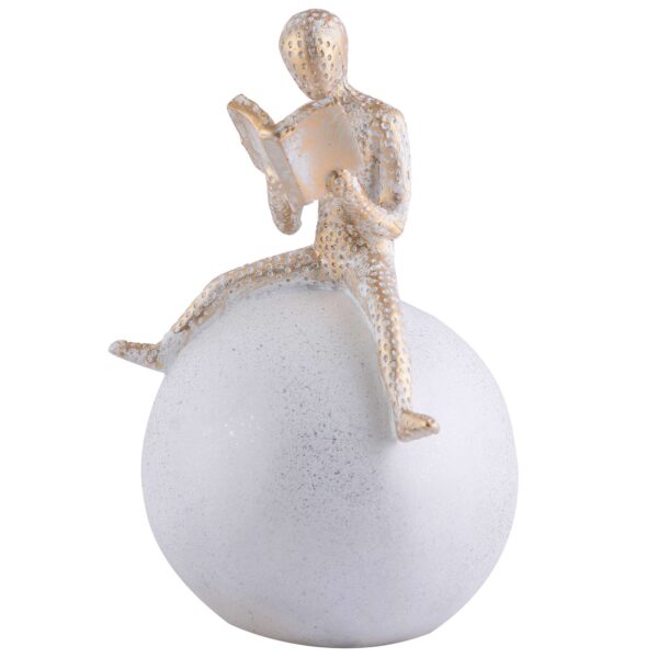 Men Sitting on Ball Showpiece for Home Decor Showpiece, Atlas Sculpture for Office Table Décor multicolour - Image 3