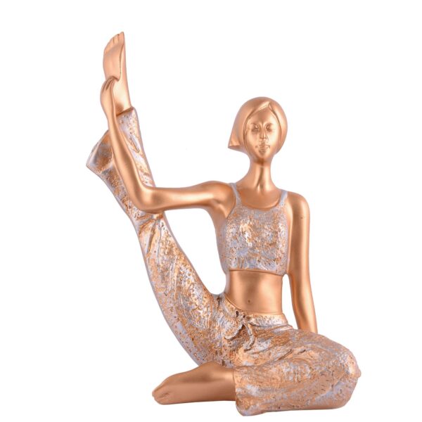 Suitable for home decor Yoga Posture Lady Statue Idol for Home Yoga Statue admirable piece of gift (golden) - Image 2