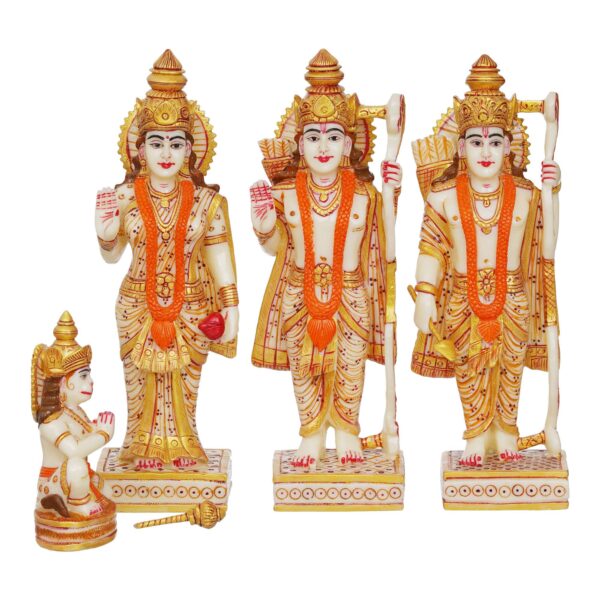 Ram darbar Idol Sita Statue Hanuman Laxman Idol Antique Finish Home D?cor Marble God Statue - Image 2