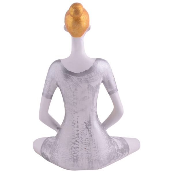 Suitable for home decor Yoga Posture Lady Statue Idol for Home Yoga Statue admirable piece of gift (silver) - Image 4